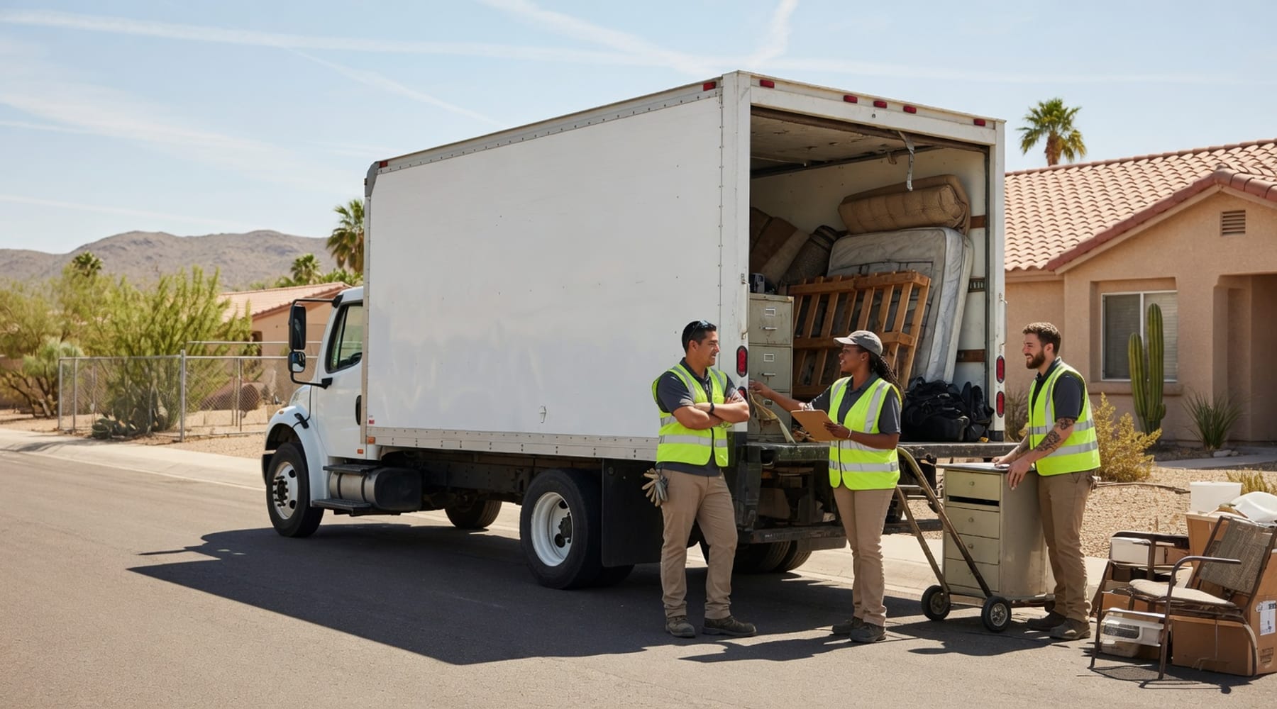 Local junk removal crew preparing a clean pickup in Phoenix