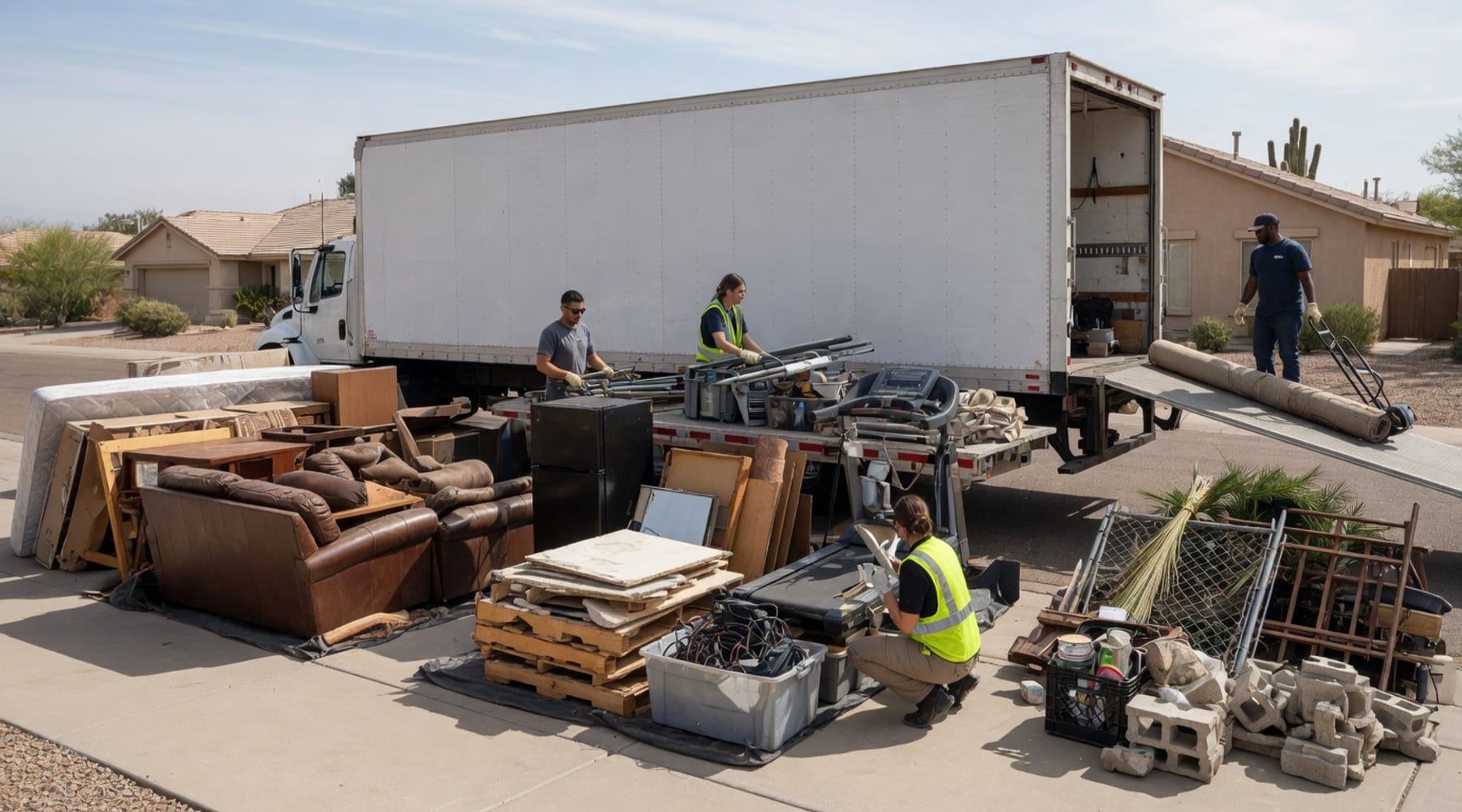 Sorted junk removal load ready for pricing and pickup